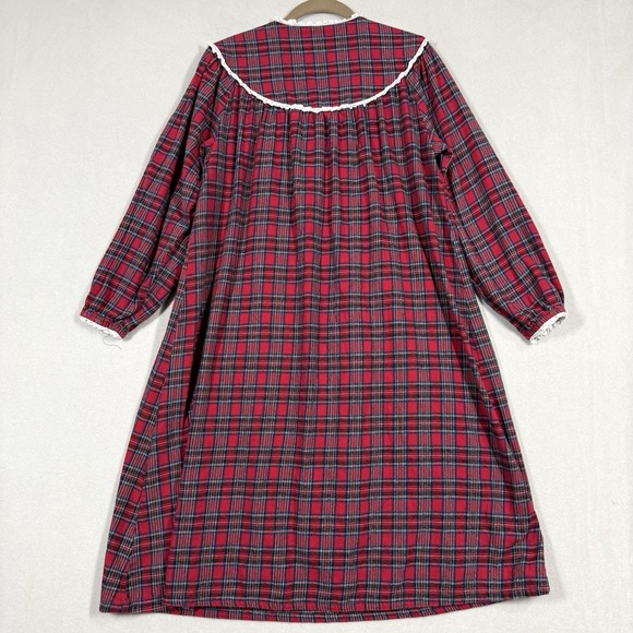 Lanz of Salzburg Nightgown Womens‎ Small Tartan Plaid Flannel Pajamas Christmas - Picture 5 of 14